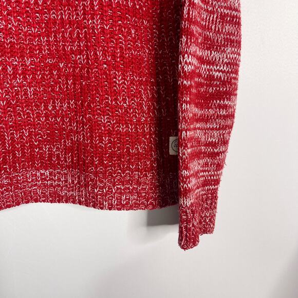 Native Youth Mens XLarge XL Red Contrast Sleeve Pullover Sweater Crew Neck Marl - Picture 4 of 10